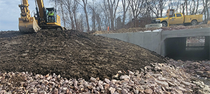 The Champlain Parkway Project included several stormwater features including the grass swale constructed along the Champlain Parkway.