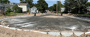 Installation of sloped granite curbing along the new cul-de-sac at the westerly end of Lyman Avenue.