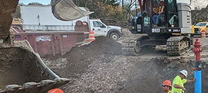 Crews install new water line throughout the south end to replace existing aging infrastructure. New water line on Flynn Avenue. 