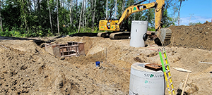 New stormwater infrastructure installed along the Champlain Parkway. 