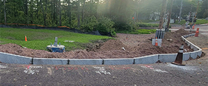 Installation of granite curb at the intersection of Home Avenue at the Parkway.