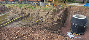 Crews install new sewer line throughout the south end to replace existing aging infrastructure. New sewer installation on Briggs Street.