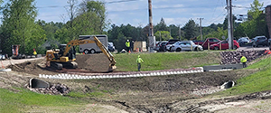 Installation of the access road to the Englesby Detention Pond.