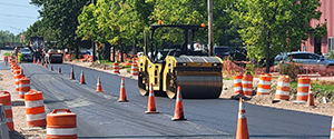Base course paving along Lakeside Avenue.