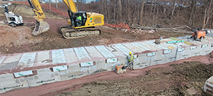 The Champlain Parkway Project includes several stormwater features including a box culvert for the Englesby Brook. Pictured backfilling around completed box culvert.