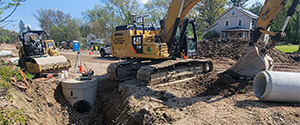 Installation of drainage near the intersection of Home Avenue and the Parkway.