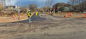 Temporary paving of Ferguson Avenue prior to the winter shutdown after construction season 1.