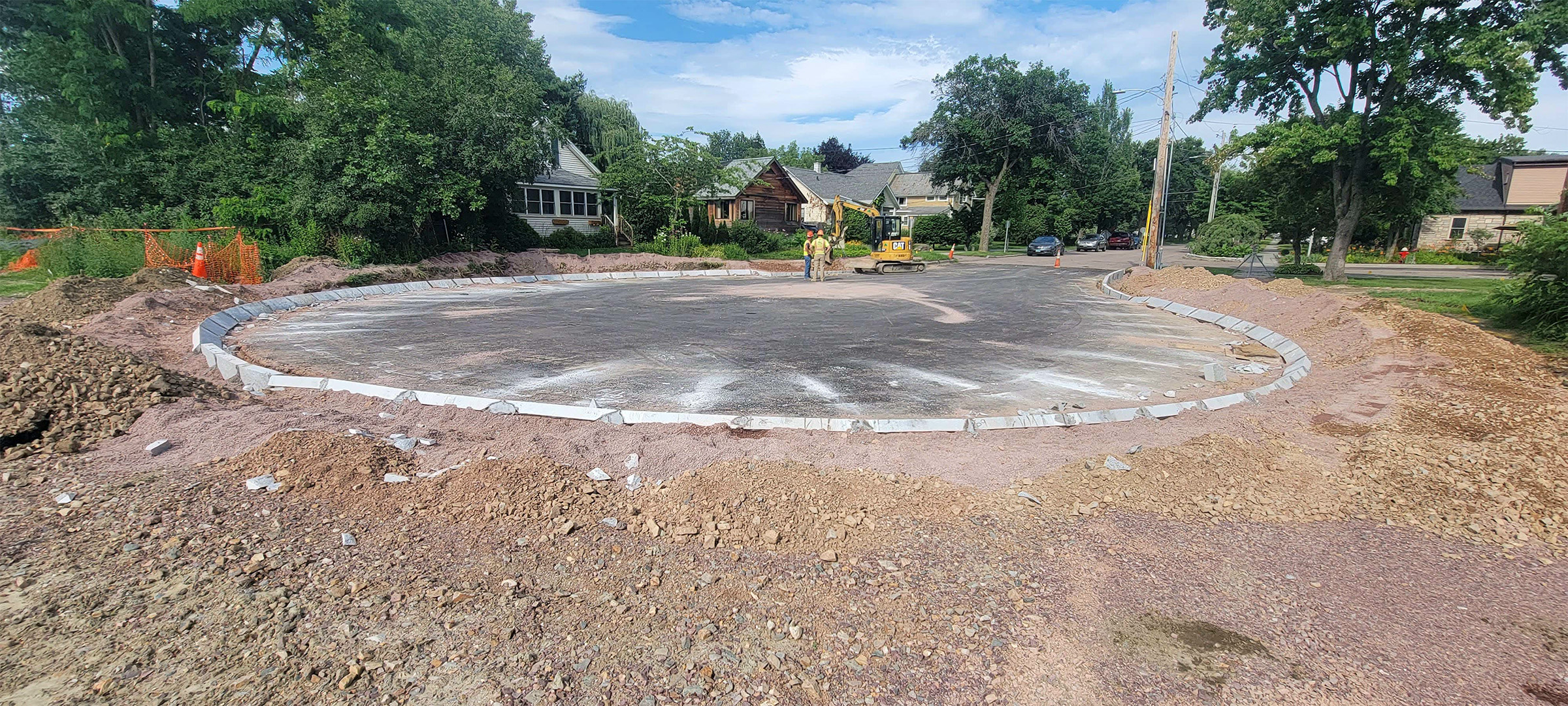 Installation of sloped granite curbing along the new cul-de-sac at the westerly end of Ferguson Avenue.