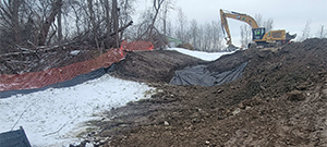 The Champlain Parkway Project included several stormwater features including the grass swale constructed along the Champlain Parkway.