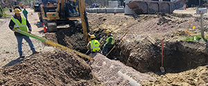 Installation of drainage infrastructure on Batchelder Street.